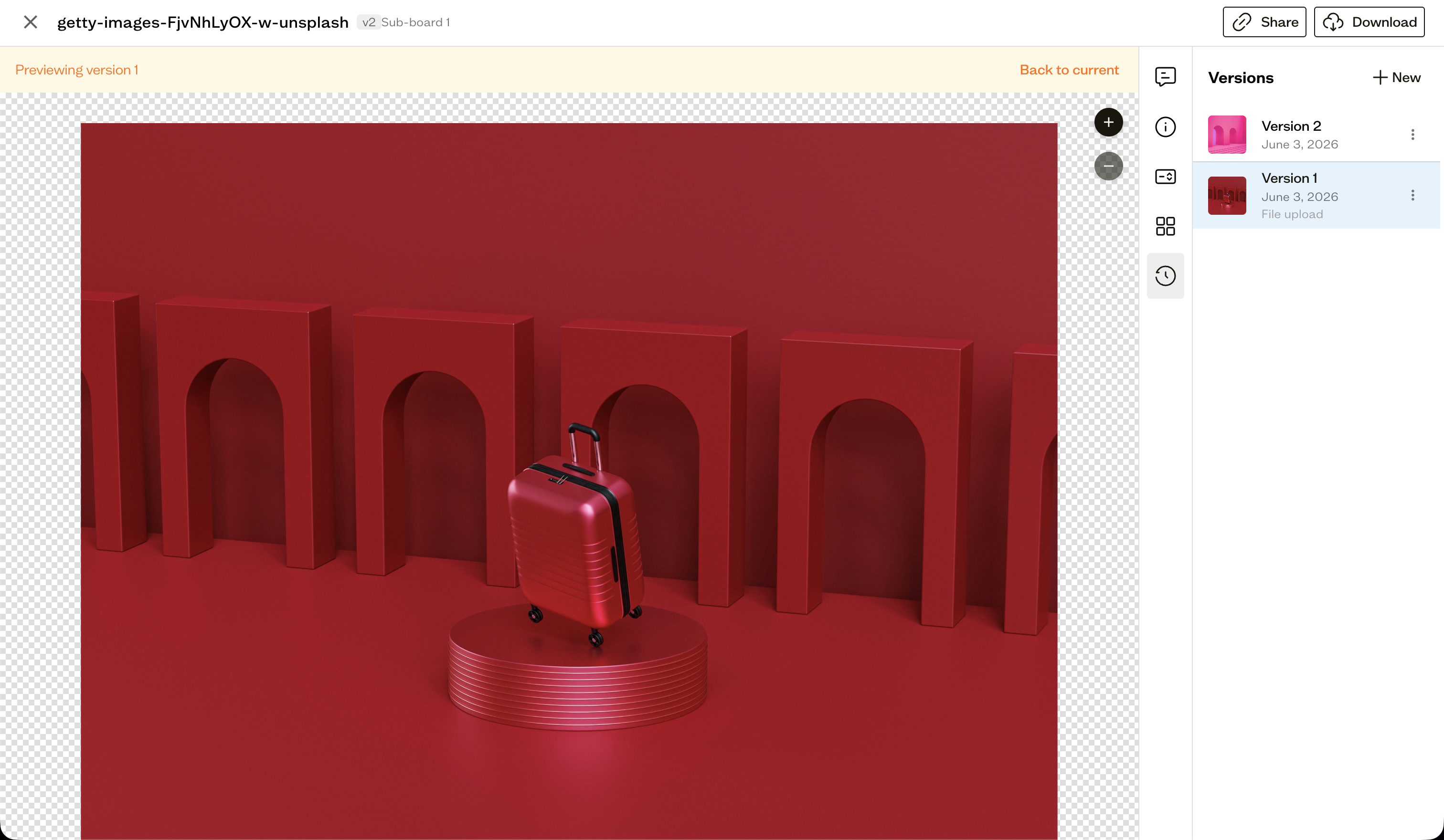 Previewing an earlier version