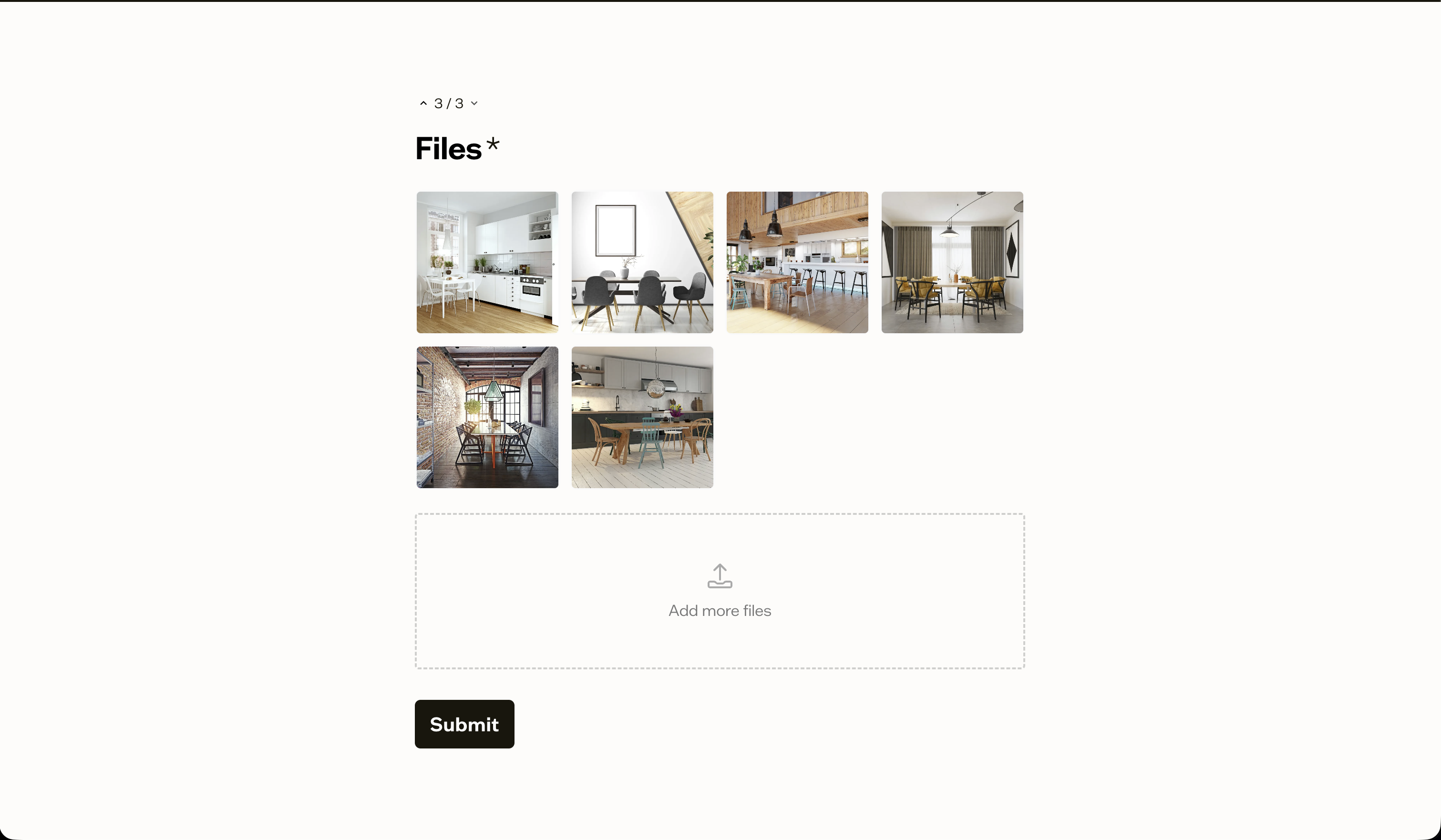 Forms file upload interface