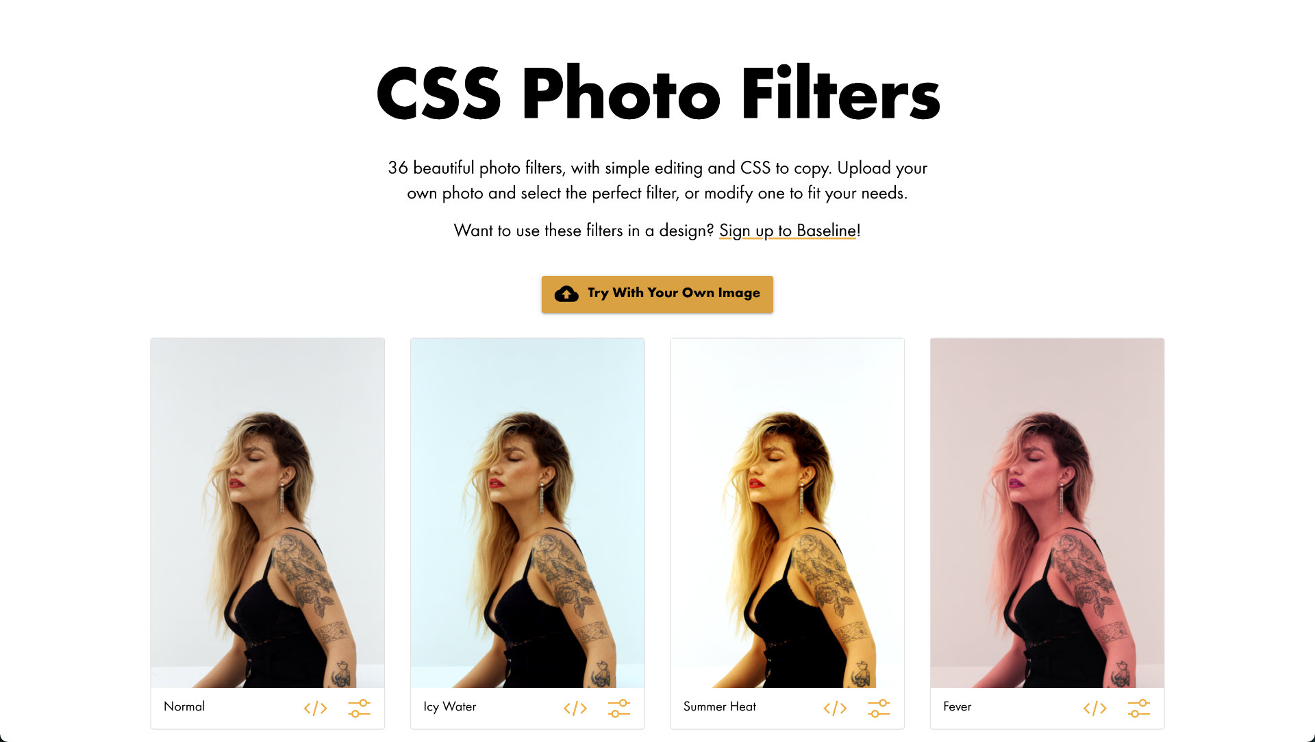 36 Beautiful CSS Photo Filters Baseline