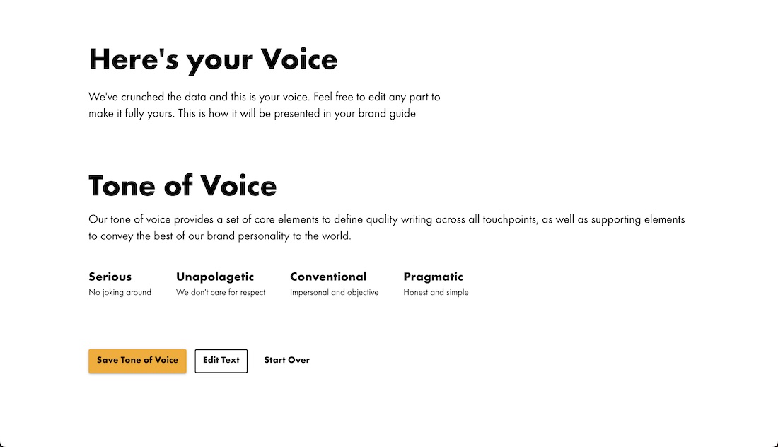 Tone of voice